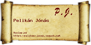 Pelikán Jónás névjegykártya